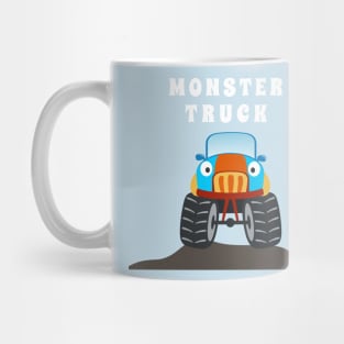 illustration of monster truck with cartoon style. Mug